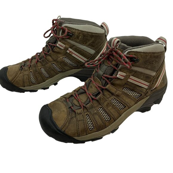 Keen Voyageur Mid Leather Mesh Waterproof Hiking Boots Mens 11 Brown main image 5